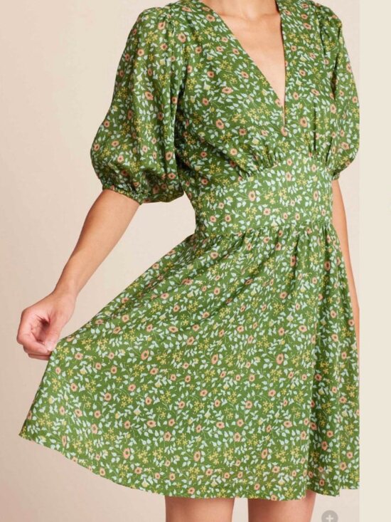 Birds Of Paradise Dresses & Skirts - Trovata Gia Mini Dress in Green Ivy